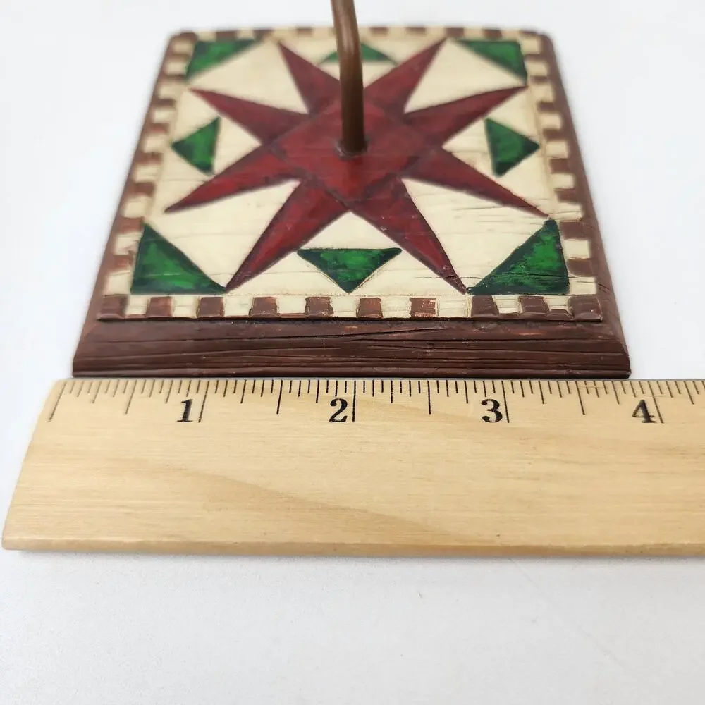 Jim Shore Heartwood Creek Ornament Display Stand 2002 Hanging Hook Red Star
